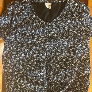 Abercrombie kids girls Navy floral blouse
